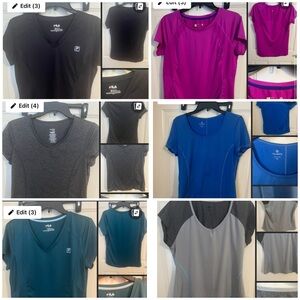 Bundle Women's Short Sleeve Tops - Black, Pink, Blue, Gray